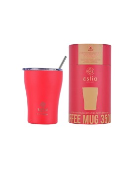 ESTIA ΘΕΡΜΟΣ COFFEE MUG SAVE THE AEGEAN 350ml SCARLET RED - 1
