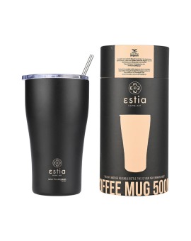 ESTIA ΘΕΡΜΟΣ COFFEE MUG SAVE THE AEGEAN 500ml MIDNIGHT BLACK