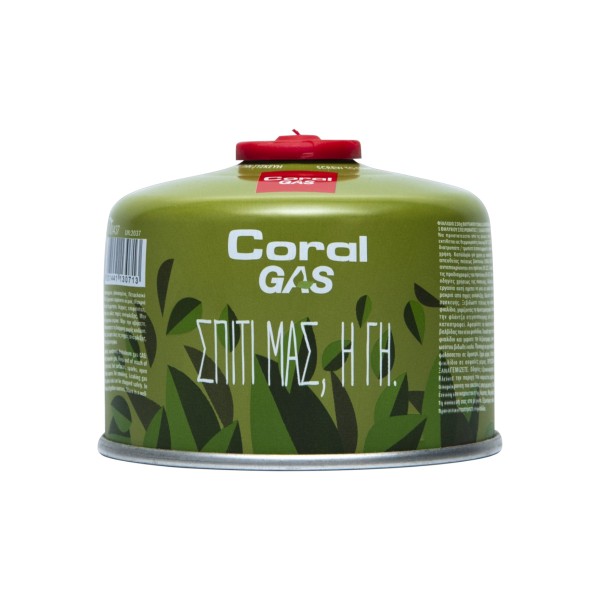 ΦΙΑΛΙΔΙΟ ΒΙΔΩΤΟ ΜΕ ΒΑΛΒΙΔΑ ΑΣΦΑΛΕΙΑΣ CORAL GAS  230GR (VALVE 7/16) - 1