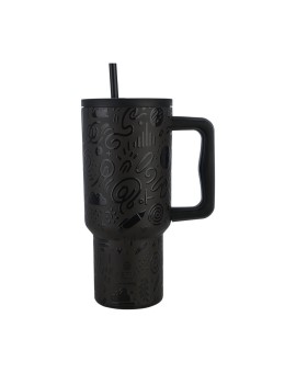 ΘΕΡΜΟΣ STRAW TUMBLER XL SAVE THE AEGEAN 900ml NOIR ECHO