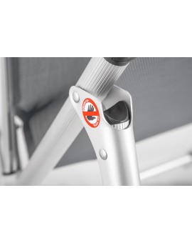 Escape Καρεκλάκι Παραλίας Αλουμινίου με Ψηλή Πλάτη Γκρι 54x70x75εκ.