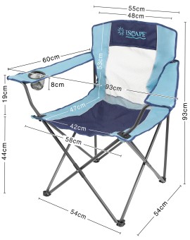 Escape Καρέκλα Παραλίας Αλουμινίου Τιρκουάζ Αδιάβροχη 96x16εκ.