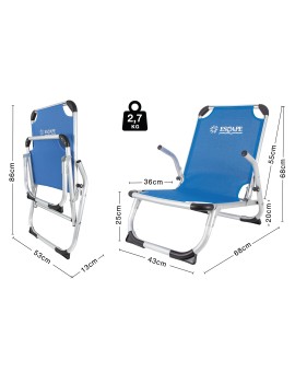 Καρεκλάκι Παραλίας Escape Αλουμινίου με Χαμηλή Πλάτη Μπλε