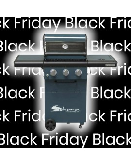 Sahara BBQ X350 Ψησταριά Υγραερίου Μαντεμένιας Σχάρας 52x49εκ. με 3 Εστίες 14.8kW και Πλαϊνό Μάτι