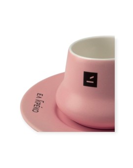 Φλυτζάνι Ελ Γκρέκο για μονό ελληνικό καφέ, με πιατάκι 80ml Ρόζ