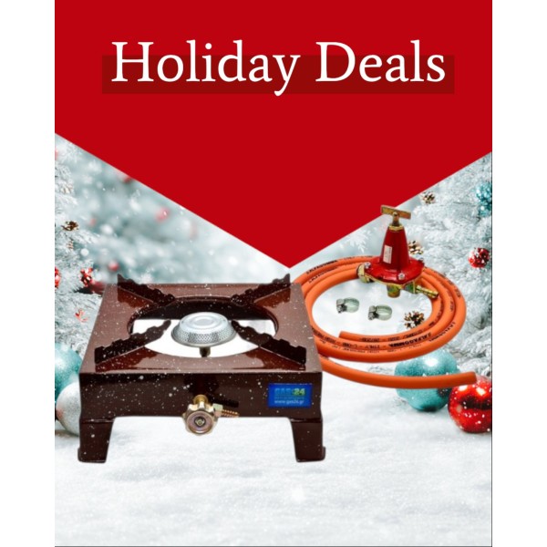 Κουζινάκι υγραερίου πλήρες σετ με λάστιχο και ρυθμιστή