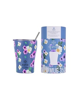ESTIA ΘΕΡΜΟΣ COFFEE MUG SAVE THE AEGEAN 350ml GARDEN BLUE