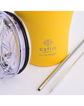 ESTIA ΘΕΡΜΟΣ COFFEE MUG SAVE THE AEGEAN 350ml PINEAPPLE YELLOW - 8