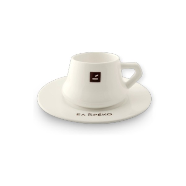 Φλυτζάνι Ελ Γκρέκο για μονό ελληνικό καφέ, με πιατάκι και χωρητικότητα 80ml