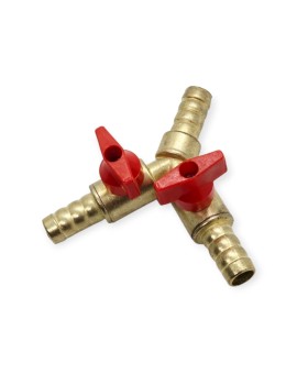 Ορειχάλκινος Σύνδεσμος Τάφ  Αερίου με Δύο Βανάκια 1 τμχ.