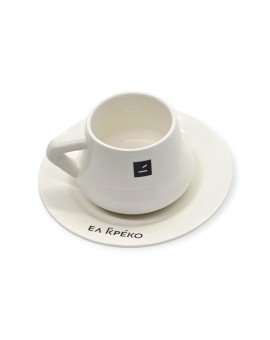 Φλυτζάνι Ελ Γκρέκο για μονό ελληνικό καφέ, με πιατάκι και χωρητικότητα 80ml