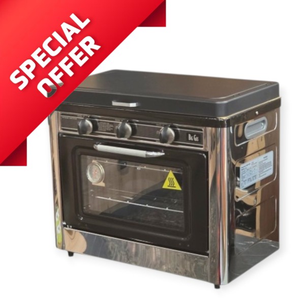 Φουρνάκι Υγραερίου BIG GAS με 2 Εστίες Ταψί και Θήκη CS02