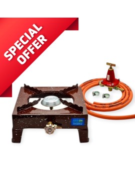 Κουζινάκι υγραερίου πλήρες σετ με λάστιχο και ρυθμιστή