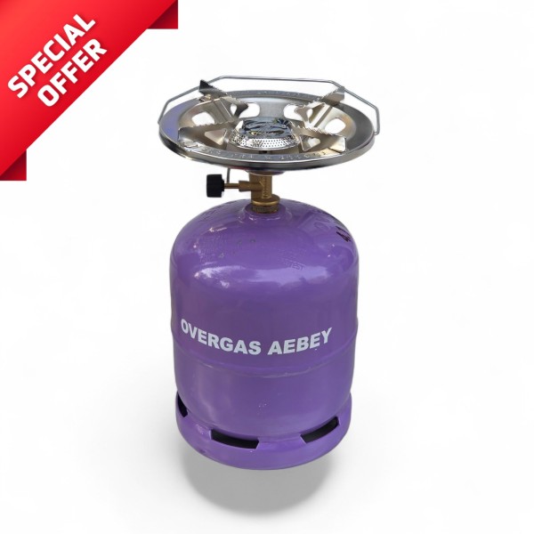 Φιάλη Υγραερίου 3κιλών  OVERGAS μαζί με Εστία Μαγειρέματος - 1