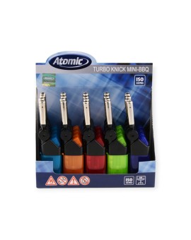 Atomic Mini Stick Αναπτήρας BBQ Bend Turbo Flame Ημιδιάφανος Ξαναγεμιζόμενος