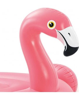 Intex Παιδικό Φουσκωτό Ride On Θαλάσσης Flamingo με Χειρολαβές σε Ροζ Χρώμα 142cm - 2