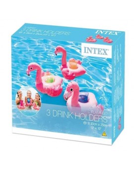 Intex Drink Holder Φουσκωτή Θήκη Ποτού Flamingo σε Ροζ Χρώμα 3τμχ - 3